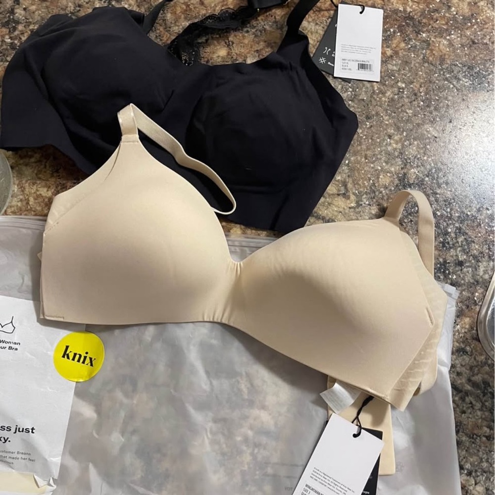 Knix Black and Cream Comfort Bras